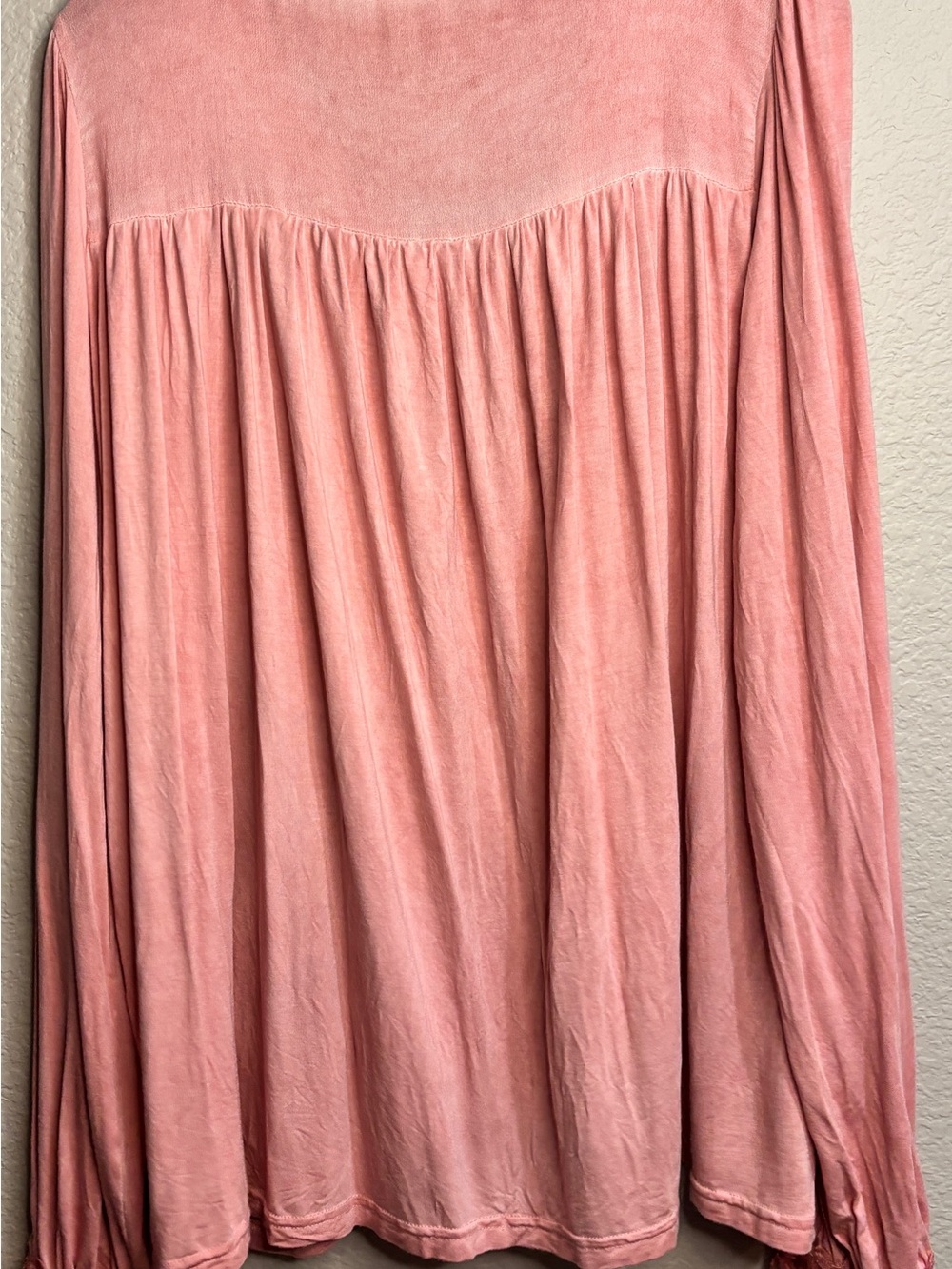 POL Rose-Pink Lace Trim Peasant Blouse - Picture 3 of 4